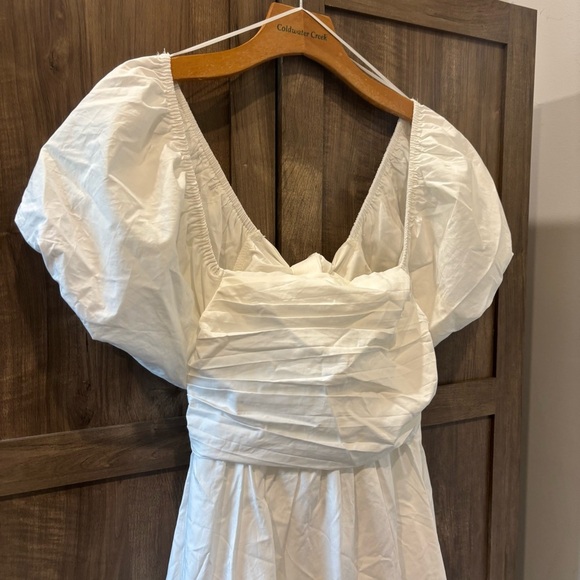 En Saison Anthro Juliet Puff Sleeve Eyelet Ruffle Big Bow Cutout Peasant Dress - Picture 10 of 11